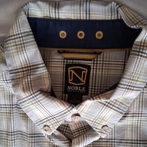 Men's Plaid Shirt - Green and Blue